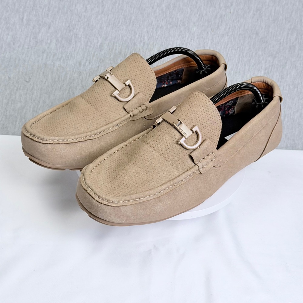 Steve Madden Mens Tan Bit Driver Loafers Ortholite Slip On Shoes Size 11.5
